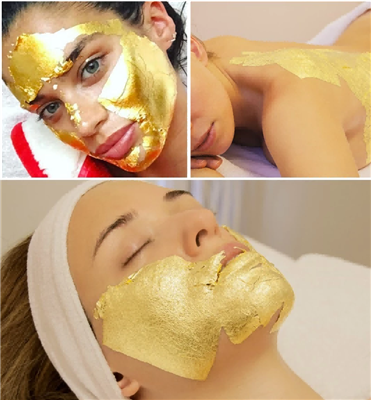 Paper de fulla d'or, és un bon producte per a la cura de la pell, projecte de...